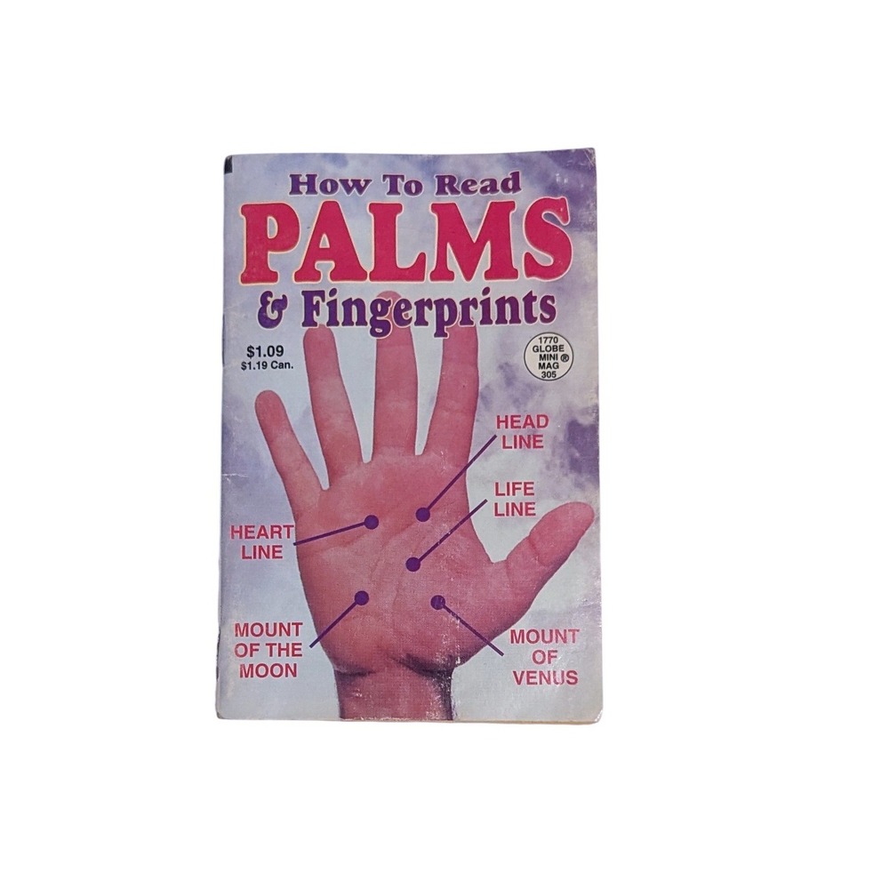 VTG Palm Reader Mini Book Fingertips Paperback Pocket‎ Fairycore Witchy 1997